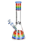10" Rainbow Pride Glow Glass Beaker Bong
