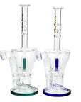 13" AQUA Glass 2-in-1 Sowerhead Percolator Glass Bong - INHALCO