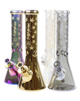 13" Electroplated Glass Beaker Water Pipe