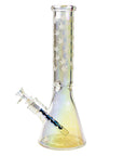 13" Electroplated Glass Beaker Water Pipe