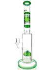 14" AFM Glass Reversal Arm Perc Glass Straight Tube Bong Green