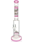 14" AFM Glass Reversal Arm Perc Glass Straight Tube Bong Pink