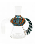 Colorful Swirl Horn Beaker Ash Catcher in Teal color