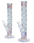 16" Iridescent Straight Tube Glass Bong - INHALCO