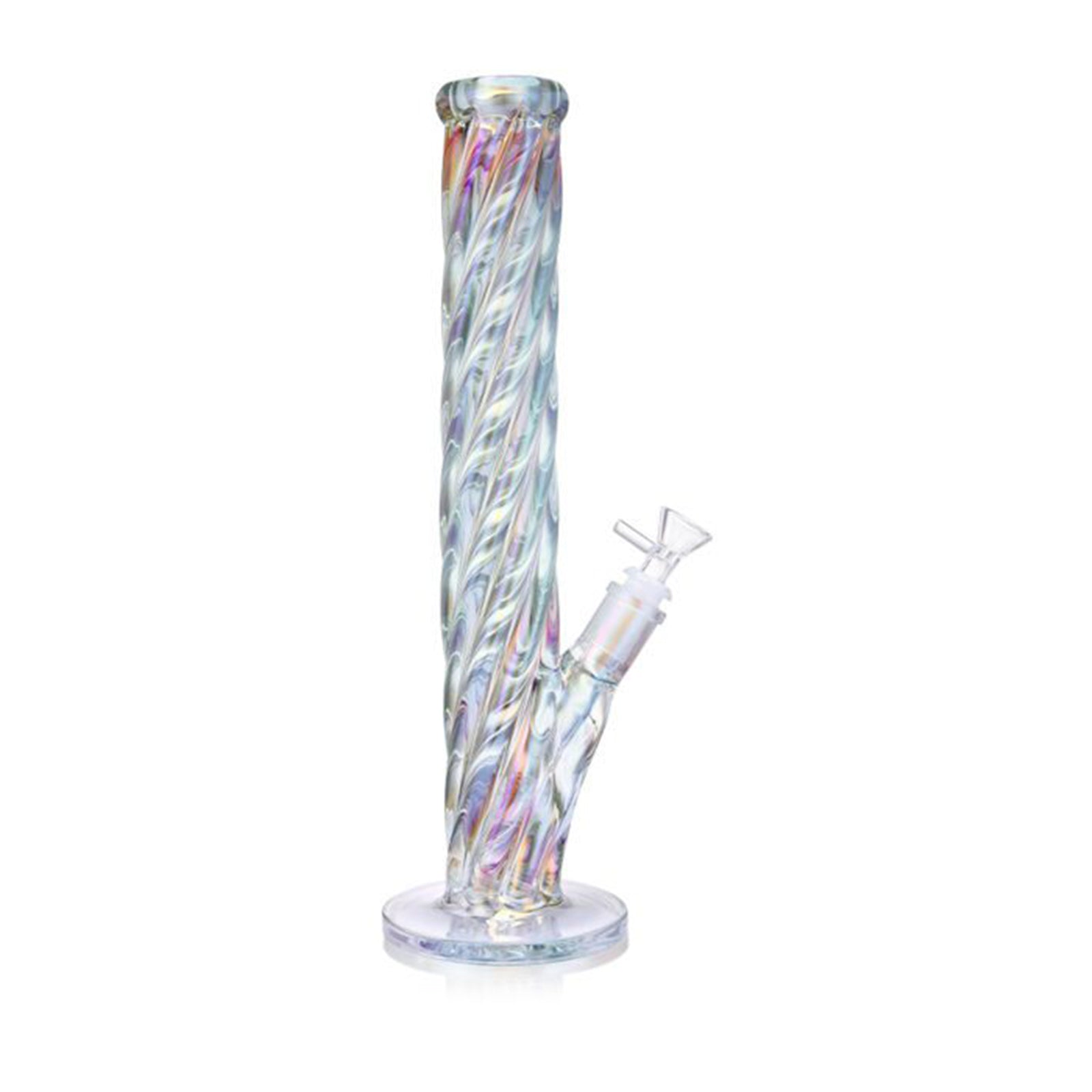 16" Iridescent Straight Tube Glass Bong - INHALCO