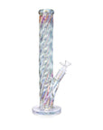 16" Iridescent Straight Tube Glass Bong - INHALCO