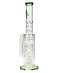 18" H2O Glass Tube Bong with Thriple Mini Showerhead Diffuser