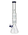 19" Dual 8-Arms Perc Glass Bong with Splash Guard - INHALCO