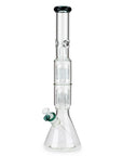 19" Dual 8-Arms Perc Glass Bong with Splash Guard - INHALCO
