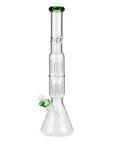 19" Dual 8-Arms Perc Glass Bong with Splash Guard - INHALCO