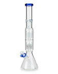 19" Dual 8-Arms Perc Glass Bong with Splash Guard - INHALCO