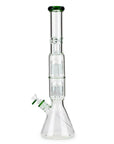 19" Dual 8-Arms Perc Glass Bong with Splash Guard - INHALCO