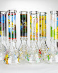 14" Yellow Family Cartoon 9mm Glass Bongs_0