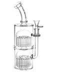 Pulsar 60-Arm Glass Water Pipe