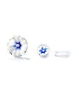 3D Flower Terp Pearl Set in blue – colorful 3D flower glass dab accessory
