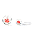 3D Flower Terp Pearl Set in red – glass dab rig accessory for terp slurper bangers