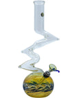 "Switchback" Bubble Base Glass Bong