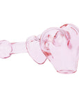 4 inch Cute Heart Glass Hand Pipe in pink borosilicate glass