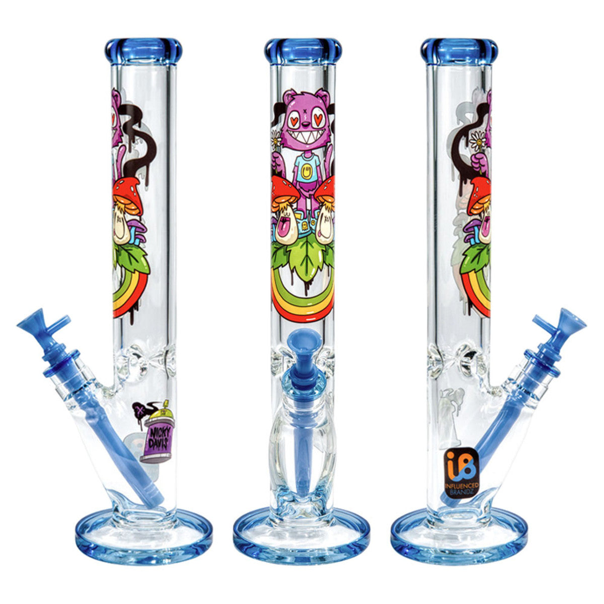 Nicky Davis Ghost Gang Straight Tube Water Pipe | 15.75&quot; | 14mm F