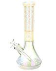 Pixelate Etched Iridescent Water Pipe