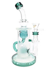 6B Glass Frosted Honeycomb Barrel Recycler Bong