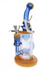 6B Glass Frosted Snowflake Recycler Bong 9″