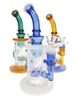 6B Glass Frosted Snowflake Recycler Bong 9″