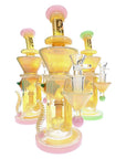 6B Glass Fumed Color Changing Showerhead Bong