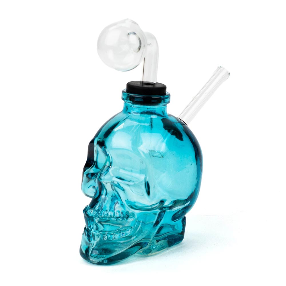 6" Soft Glass Skull Bong - INHALCO