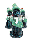 6B Glass Glow-in-the-Dark Mushroom Creature Bong 8″