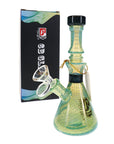 6B Glass Silver Fumed Bubble Dichro Beaker Bong with package