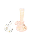 6B Glass Silver Fumed Bubble Beaker Dab Rig