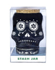 Skull Stash Jar Black