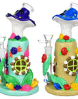 Flower And Shroom Cottage Glow Water Pipe