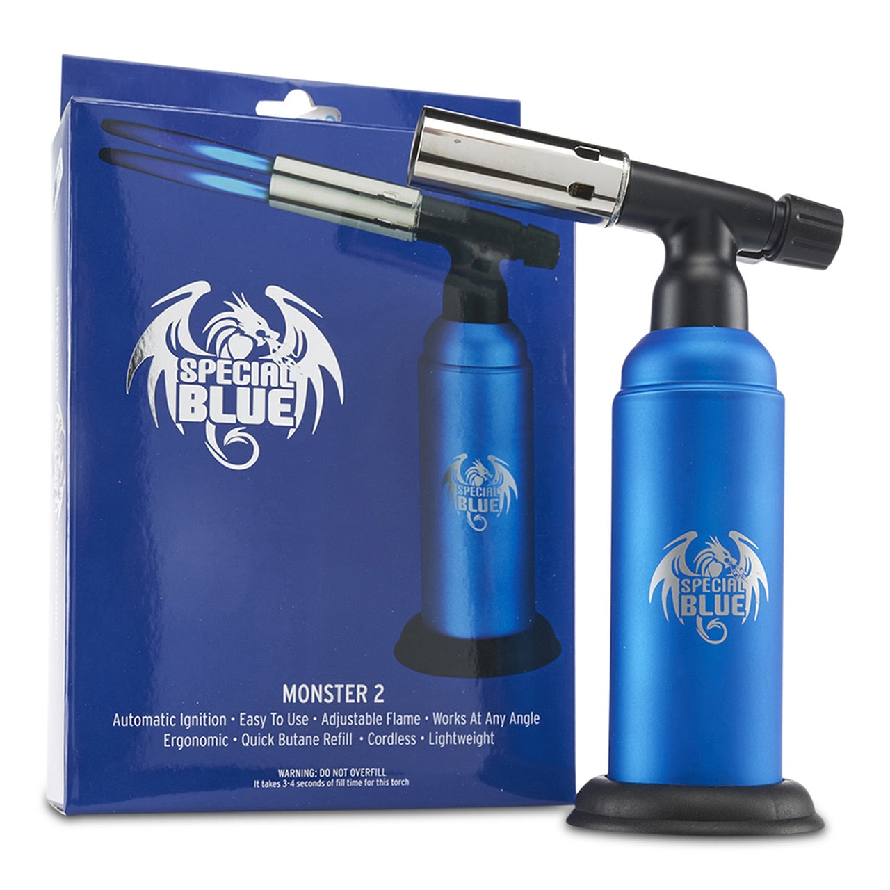 SPECIAL BLUE BUTANE TORCH - MONSTER DOUBLE FLAME - PURPLE