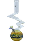 "Switchback" Bubble Base Glass Bong