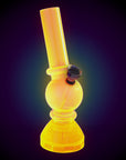 Angled Mini Acrylic Water Pipe Built in Grinder Base Glow In The Dark