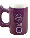 ROAST & TOAST PIPE MUG - PLUM COLOR WITH WHITE PRINT