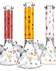 Foil Hemp Leaf Print Bongs 14inch - inhalco