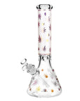 Foil Hemp Leaf Print Bongs 14inch - inhalco