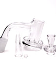 Full Weld Charmer Quartz Banger Set with Quartz Cap & Quartz Cone