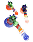 Glass Parade Frit Striped Ring Hammer Bubbler 8.5″