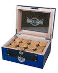 Glass Top Cobalt Blue Weed Box Stash - inhalco