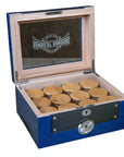 Glass Top Cobalt Blue Weed Box Stash - inhalco