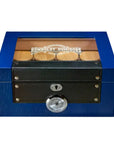 Glass Top Cobalt Blue Weed Box Stash - inhalco
