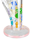 Glowing Straight Tube Bong with Flower Design - inhalco