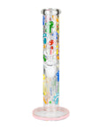 Glowing Straight Tube Bong with Flower Design - inhalco