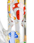 Glowing Straight Tube Bong with Flower Design - inhalco