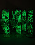 Glowing Straight Tube Bong with Flower Design - inhalco