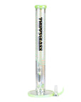 Holographic Double Inline Straight Tube Glass Bong - inhalco